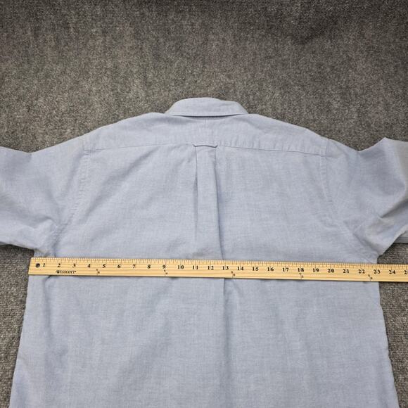 Vintage Lands End Shirt Mens 16 Blue Oxford Cloth Button Down Cotton Long Sleeve - Picture 5 of 16